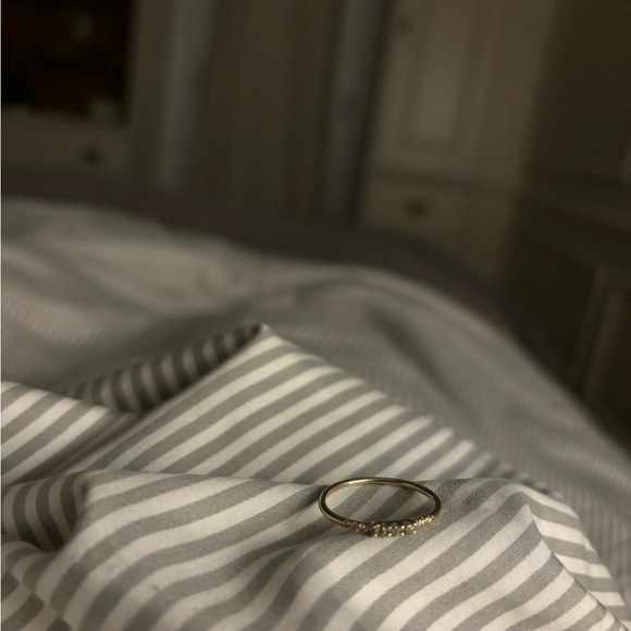 Catbird Three Green Sapphire Equilibrium Ring by Jennie Kwon in Yellow Gold - Picture 5 of 9